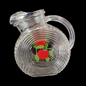 Vintage Tilted Glass Tomato Juice Pitcher 6 Inch